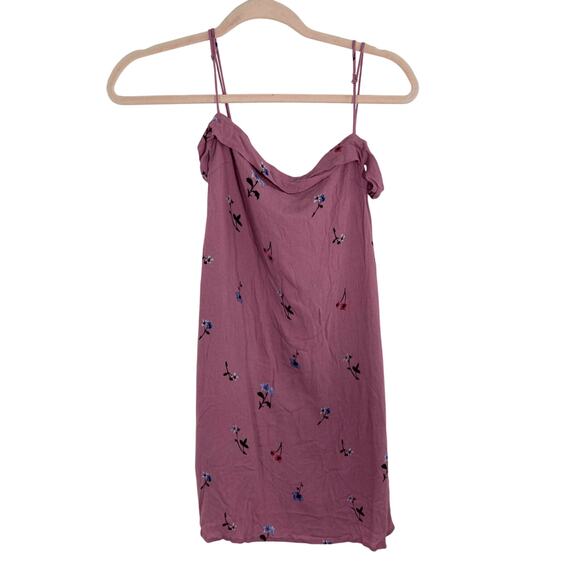 Lela Sky XS Floral Coquette Dainty Novelty Print Pink Slip Dress - Picture 1 of 7